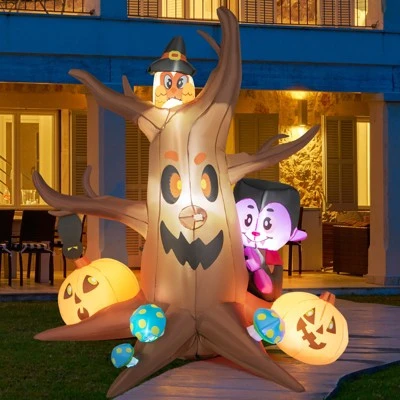 Tangkula 6 FT Tall Halloween Inflatable Decoration Outdoor Blow Up Dead Tree with Vampire Owl Bat Pumpkin Bright LED & RGB Lights 2 Tangkula 6 FT Tall Halloween Inflatable Decoration Outdoor Blow Up Dead Tree with Vampire Owl Bat Pumpkin Bright LED & RGB Lights - Image 2