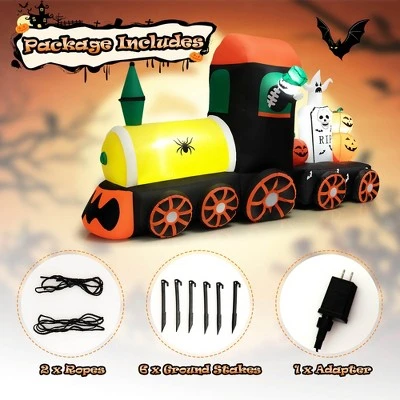 Costway 8ft Long Halloween Inflatable Skeleton Ride on Train LED Lighted Halloween Decor 7 Costway 8ft Long Halloween Inflatable Skeleton Ride on Train LED Lighted Halloween Decor - Image 7