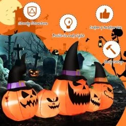 Tangkula Long Inflatable Pumpkin Family Waterproof Halloween Yard Decoration with Built-in LED Lights Indoor & Outdoor Halloween Decor 11 Tangkula Long Inflatable Pumpkin Family Waterproof Halloween Yard Decoration with Built-in LED Lights Indoor & Outdoor Halloween Decor -HYDE & EEK BOUTIQUE Store GUEST 940a2557 5197 40f3 bd10 76fc4ca7b862