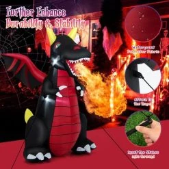 Costway 8 FT Halloween Inflatable Fire Dragon Giant Blow up Decoration with LED Lights -HYDE & EEK BOUTIQUE Store GUEST 978e52a1 7a57 42ad b5fd e7b7462a3887