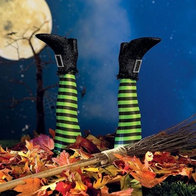 Fun Express Upside Down Witch’s Legs Yard Stakes Halloween Decoration- Set of 2 1 Fun Express Upside Down Witch’s Legs Yard Stakes Halloween Decoration- Set of 2