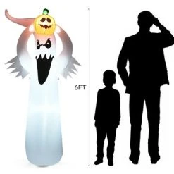 Tangkula Halloween Decoration 6FT Inflatable Blow Up Ghost With Pumpkin LED Lights Yard -HYDE & EEK BOUTIQUE Store GUEST 9b12784b 72d9 405d 8857 085b2d993678 1