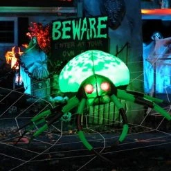 Tangkula Halloween Inflatable Spider with Cobweb Creepy Blow-up Spider with LED Rotating LED Light Green Black Legs Waterproof Halloween Decoration 15 Tangkula Halloween Inflatable Spider with Cobweb Creepy Blow-up Spider with LED Rotating LED Light Green Black Legs Waterproof Halloween Decoration -HYDE & EEK BOUTIQUE Store GUEST 9d5e1a84 a40b 494d 8f4c 0535eb89bc3e