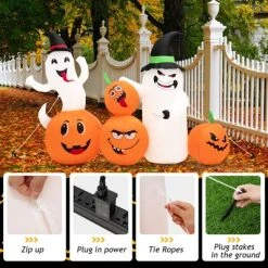 Tangkula 6 FT Halloween Inflatable Pumpkins & Ghosts Party Decoration w/Bright LED Lights & Powerful Blower -HYDE & EEK BOUTIQUE Store GUEST 9eccb442 7dd0 4c58 89ad 740fb4f8dd08