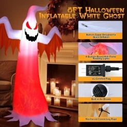 Costway 8 FT Halloween Inflatable White Ghost with Rotatable Flame LED Lights -HYDE & EEK BOUTIQUE Store GUEST 9f5c4859 5e64 4d05 92bf 5ee9b10d1eda