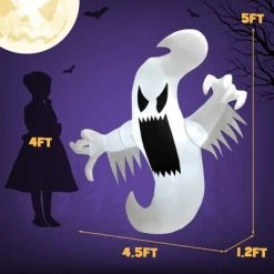 Costway 5FT Halloween Inflatable Ghost Blow-up Hanging Decoration w/ Built-in LED Lights 9 Costway 5FT Halloween Inflatable Ghost Blow-up Hanging Decoration w/ Built-in LED Lights -HYDE & EEK BOUTIQUE Store GUEST a01526f8 b900 4a5f b8cf 01a978839be2