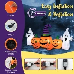 Costway 9FT Long Halloween Inflatable Pumpkins Self Inflating Halloween Pumpkin -HYDE & EEK BOUTIQUE Store GUEST a056dd4b d1a0 45e9 a534 a015af67b47e