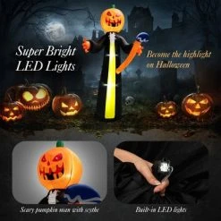 Costway 10FT Halloween Inflatable Pumpkin Ghosts w/ Built-in LEDs 9 Costway 10FT Halloween Inflatable Pumpkin Ghosts w/ Built-in LEDs -HYDE & EEK BOUTIQUE Store GUEST a2ff3c13 4a94 4884 94f3 f4a0c48c898e