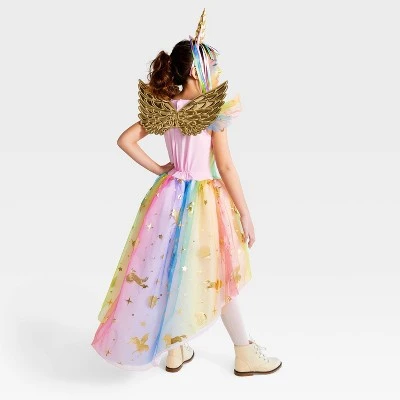 Kids' Rainbow Unicorn Halloween Costume Dress with Headpiece - Hyde & EEK! Boutique™ Multi-colored 1 Kids' Rainbow Unicorn Halloween Costume Dress with Headpiece - Hyde & EEK! Boutique™ Multi-colored