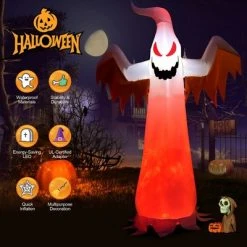 Costway 8 FT Halloween Inflatable White Ghost with Rotatable Flame LED Lights -HYDE & EEK BOUTIQUE Store GUEST a4425682 fa1c 44cf a724 cf3cea9466e1