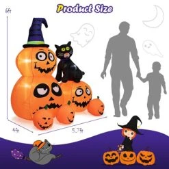 Tangkula 6 FT Inflatable Pumpkin Combo with Wizard's Hat & Cat Blow-up Yard Decoration with Built-in LED Light Powerful Air Blower 16 Tangkula 6 FT Inflatable Pumpkin Combo with Wizard's Hat & Cat Blow-up Yard Decoration with Built-in LED Light Powerful Air Blower -HYDE & EEK BOUTIQUE Store GUEST a4734e39 fa72 4eb8 bb2a 6327077fd643