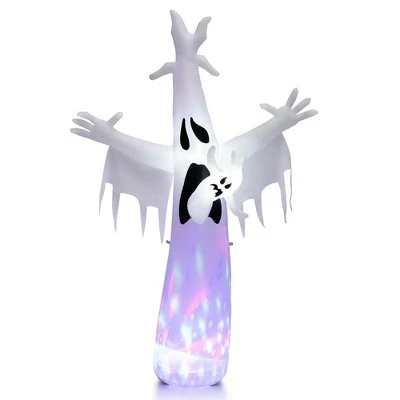 Costway 8FT Giant Halloween Inflatable Ghost Outdoor Decor w/LED Colorful Rotating Light 9 Costway 8FT Giant Halloween Inflatable Ghost Outdoor Decor w/LED Colorful Rotating Light - Image 9