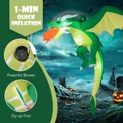 Costway 5 FT Hanging Halloween Inflatable Fire-breathing Dragon Flying Decoration Yard -HYDE & EEK BOUTIQUE Store GUEST aa776014 5925 47f7 ab52 03ab4a6846bf