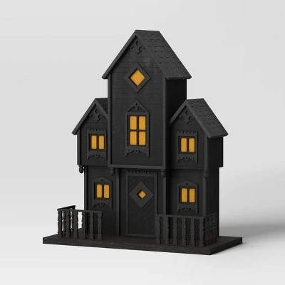 Halloween Wooden Light Up Haunted House - Threshold™ 2 Halloween Wooden Light Up Haunted House - Threshold™ - Image 2
