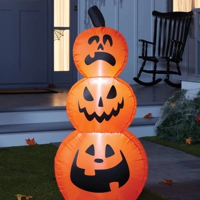 Hyde & EEK! Boutique 3.5' LED Stacked Pumpkins Inflatable Halloween Decoration - Hyde & EEK! Boutique™ 1 Hyde & EEK! Boutique 3.5' LED Stacked Pumpkins Inflatable Halloween Decoration - Hyde & EEK! Boutique™