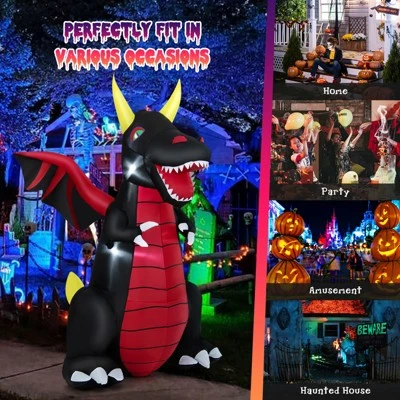 Tangkula 8 FT Tall Halloween Inflatable Dragon Indoor Outdoor Blow up Decoration w/Wing Tail, Bright Internal Lights Giant Animated Dragon 8 Tangkula 8 FT Tall Halloween Inflatable Dragon Indoor Outdoor Blow up Decoration w/Wing Tail, Bright Internal Lights Giant Animated Dragon - Image 8