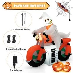 Costway 5 FT Halloween Inflatable Ghost Riding on Motor Bike Yard Decor w/ LED Lights -HYDE & EEK BOUTIQUE Store GUEST ae0aa2fd 2a24 4495 8ca2 e2a2190690d2