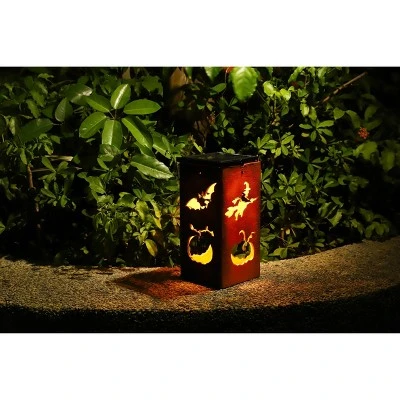 Techko Maid LED Solar 10.8" Portable Halloween Cut Out Decorative Outdoor Lantern Clear 6 Techko Maid LED Solar 10.8" Portable Halloween Cut Out Decorative Outdoor Lantern Clear - Image 6