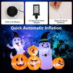 Costway 6 FT Long Halloween Inflatable Decor 4 Pumpkins & Ghosts w/ Built-in LED Lights 11 Costway 6 FT Long Halloween Inflatable Decor 4 Pumpkins & Ghosts w/ Built-in LED Lights -HYDE & EEK BOUTIQUE Store GUEST b2083b53 a8fb 40c5 9055 9949b16789e9
