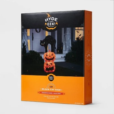 Hyde & EEK! Boutique 36.5" LED Tinsel Cat and Jack-O'-Lantern Halloween Novelty Silhouette Light - Hyde & EEK! Boutique™ 3 Hyde & EEK! Boutique 36.5" LED Tinsel Cat and Jack-O'-Lantern Halloween Novelty Silhouette Light - Hyde & EEK! Boutique™ - Image 3