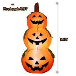 Costway 5 Ft Halloween Inflatable 3-Pumpkin Stack Blow Up Pumpkin Ghost Yard Decoration -HYDE & EEK BOUTIQUE Store GUEST b70c2108 5591 427e 9adc adbe61bfae95