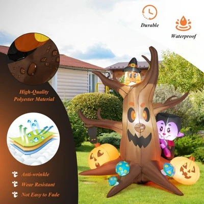 Tangkula 6 FT Tall Halloween Inflatable Decoration Outdoor Blow Up Dead Tree with Vampire Owl Bat Pumpkin Bright LED & RGB Lights 4 Tangkula 6 FT Tall Halloween Inflatable Decoration Outdoor Blow Up Dead Tree with Vampire Owl Bat Pumpkin Bright LED & RGB Lights - Image 4