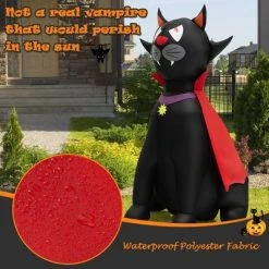 Costway 4.7 FT Halloween Inflatable Vampire Black Cat with Red Cloak Blow-up Decoration -HYDE & EEK BOUTIQUE Store GUEST b9cb1167 30b4 4970 af0b 11203b1a9eda