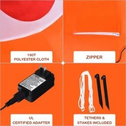 Costway 5 Ft Halloween Blow-up Inflatable Ghost in Pumpkin w/ LED Bulb Yard Decoration -HYDE & EEK BOUTIQUE Store GUEST bccbfc2d 4fcb 468e bfc6 3028e650ed38