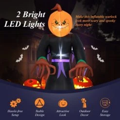 Tangkula 6.5 FT Halloween Inflatable Pumpkin Reaper Giant Blow up Ghost Decoration w/Pumpkin Face Built-in Lights Ground Stakes 12 Tangkula 6.5 FT Halloween Inflatable Pumpkin Reaper Giant Blow up Ghost Decoration w/Pumpkin Face Built-in Lights Ground Stakes -HYDE & EEK BOUTIQUE Store GUEST bcde1b30 c54f 4475 a452 fc81b6dbc93a