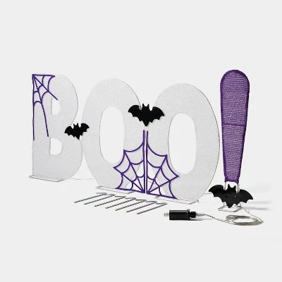 Hyde & EEK! Boutique 18" LED White Mesh 'BOO!' Halloween Novelty Silhouette Light - Hyde & EEK! Boutique™ 2 Hyde & EEK! Boutique 18" LED White Mesh 'BOO!' Halloween Novelty Silhouette Light - Hyde & EEK! Boutique™ - Image 2