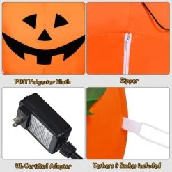 Costway 5 Ft Halloween Inflatable 3-Pumpkin Stack Blow Up Pumpkin Ghost Yard Decoration -HYDE & EEK BOUTIQUE Store GUEST bdd67cb1 a062 40fb b78a 206d7d751910