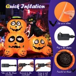 Tangkula 6 FT Inflatable Pumpkin Combo with Wizard's Hat & Cat Blow-up Yard Decoration with Built-in LED Light Powerful Air Blower 14 Tangkula 6 FT Inflatable Pumpkin Combo with Wizard's Hat & Cat Blow-up Yard Decoration with Built-in LED Light Powerful Air Blower -HYDE & EEK BOUTIQUE Store GUEST bfccf4c1 ce28 427a 8a70 b36d688328ad