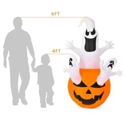 Costway 6FT Halloween Inflatable Ghost Pumpkin-Halloween Blow Up Yard Decoration -HYDE & EEK BOUTIQUE Store GUEST c02b570e fdf3 460c bb28 8a5d5ff787a0