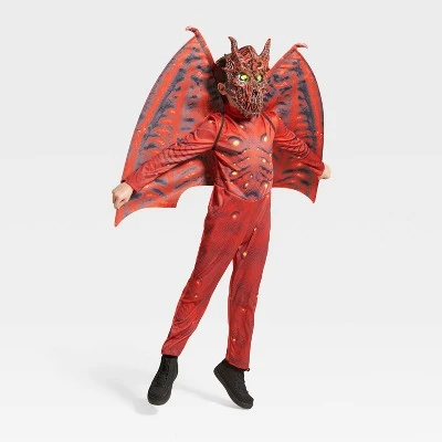 Kids' Light Up Red Dragon Halloween Costume Jumpsuit with Mask and Wings - Hyde & EEK! Boutique™ Multi-colored 2 Kids' Light Up Red Dragon Halloween Costume Jumpsuit with Mask and Wings - Hyde & EEK! Boutique™ Multi-colored - Image 2