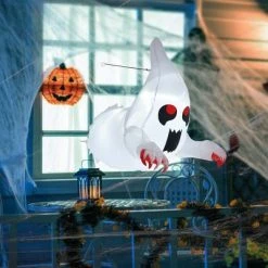 Costway 3.3' Halloween Inflatable Ghost Blow Up Flying Halloween Decoration for Party