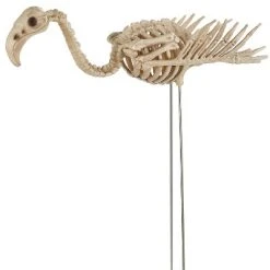 Halloween Express Flamingo Skeleton Halloween Decoration - Size 27 in - Off-White