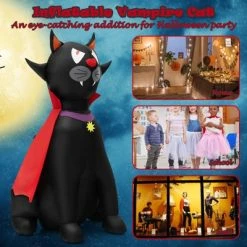 Tangkula 4.7FT Tall Halloween Inflatable Decoration Blow Up Vampire Black Cat with Crimson Cape Halloween Decor with Bright LED Lights -HYDE & EEK BOUTIQUE Store GUEST c39b49db e714 4bec 9f13 1f627ce812f5