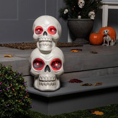 Hyde & EEK! Boutique Light Up Animated Stacked Skull Halloween Decorative Prop - Hyde & EEK! Boutique™ 1 Hyde & EEK! Boutique Light Up Animated Stacked Skull Halloween Decorative Prop - Hyde & EEK! Boutique™