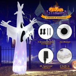 Costway 8FT Giant Halloween Inflatable Ghost Outdoor Decor w/LED Colorful Rotating Light 14 Costway 8FT Giant Halloween Inflatable Ghost Outdoor Decor w/LED Colorful Rotating Light -HYDE & EEK BOUTIQUE Store GUEST c6d6c4bc cc03 4439 b977 c205b04d18e2