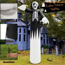 Tangkula 12 FT Halloween Inflatable Skeleton Decoration w/ Built-in LEDs Inflatable Scull Face Ghost 12 Tangkula 12 FT Halloween Inflatable Skeleton Decoration w/ Built-in LEDs Inflatable Scull Face Ghost -HYDE & EEK BOUTIQUE Store GUEST c6f54a04 e488 4bb3 bdcc 844e758d5cd2