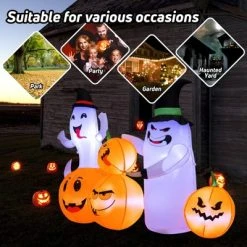 Tangkula 6 FT Halloween Inflatable Pumpkins & Ghosts Party Decoration w/Bright LED Lights & Powerful Blower -HYDE & EEK BOUTIQUE Store GUEST c7a6eb02 b7f2 40b0 a09f 08d96b7d86a0
