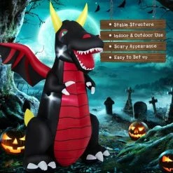 Costway 8 FT Halloween Inflatable Fire Dragon Giant Blow up Decoration with LED Lights -HYDE & EEK BOUTIQUE Store GUEST c8d9e324 8ed9 4ebb aa0b 38114a9054cb
