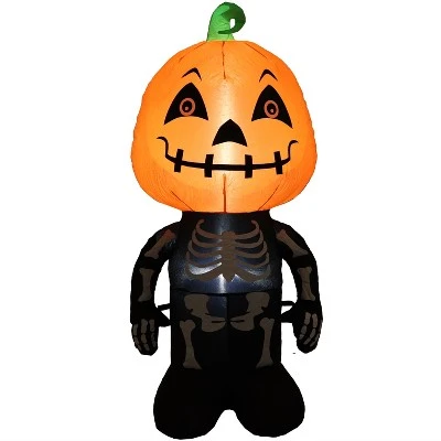 Sunnydaze Decor Sunnydaze Indoor/Outdoor Halloween Pumpkin Head Skeleton Man Inflatable Yard Decoration - 50" 8 Sunnydaze Decor Sunnydaze Indoor/Outdoor Halloween Pumpkin Head Skeleton Man Inflatable Yard Decoration - 50" - Image 8