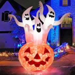 Costway 6 FT Inflatable Halloween Tree White Ghosts with Pumpkin Decor w/ Rotating Lamp -HYDE & EEK BOUTIQUE Store GUEST ca77728b 6373 4a5e 9a95 130bdea1c735