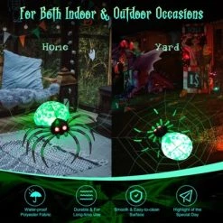 Tangkula Halloween Inflatable Spider with Cobweb Creepy Blow-up Spider with LED Rotating LED Light Green Black Legs Waterproof Halloween Decoration 13 Tangkula Halloween Inflatable Spider with Cobweb Creepy Blow-up Spider with LED Rotating LED Light Green Black Legs Waterproof Halloween Decoration -HYDE & EEK BOUTIQUE Store GUEST cac1e7af 9b23 4022 8b05 74a82620c8d2