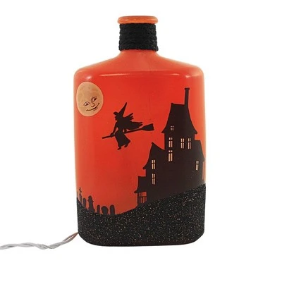Stony Creek 8.0" Halloween Pre-Lit Glass Bottle Moon Witch Bats - Novelty Sculpture Lights 4 Stony Creek 8.0" Halloween Pre-Lit Glass Bottle Moon Witch Bats - Novelty Sculpture Lights - Image 4