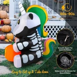 Costway 5ft Inflatable Halloween Unicorn Skeleton Holding Pumpkin for Yard w/LED Lights 16 Costway 5ft Inflatable Halloween Unicorn Skeleton Holding Pumpkin for Yard w/LED Lights -HYDE & EEK BOUTIQUE Store GUEST cd04bc78 b8d4 4dcd 984a 0eea49209266