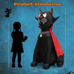 Costway 4.7 FT Halloween Inflatable Vampire Black Cat with Red Cloak Blow-up Decoration -HYDE & EEK BOUTIQUE Store GUEST ce9d76d6 ab62 4a70 a4d3 33bbcbe88201