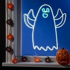 Hyde & EEK! Boutique LED Faux Neon Rope Ghost with Moving Arms Halloween Novelty Sculpture Light - Hyde & EEK! Boutique™