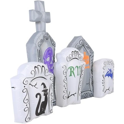 Occasions 8' INFLATABLE FLASHING LIGHTS TOMBSTONE SCENE, 8 ft Tall, Multicolored 1 Occasions 8' INFLATABLE FLASHING LIGHTS TOMBSTONE SCENE, 8 ft Tall, Multicolored